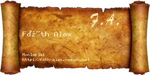 Fáth Alex névjegykártya